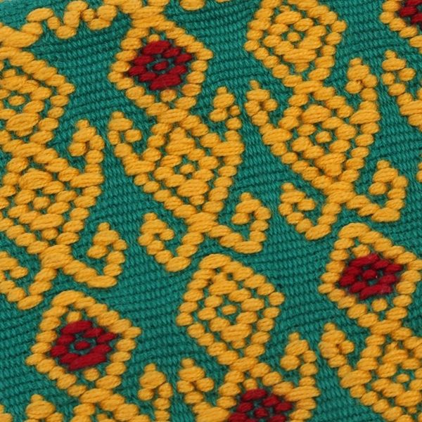 Alternate image for Geometric Cotton Coin Purse in Saffron and Emerald Beauty of the Season