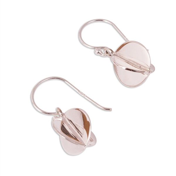Alternate image for Modern Circular Silver Dangle Earrings from Mexico Intersected Discs