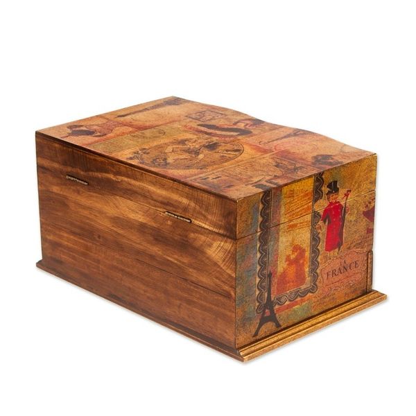 Alternate image for Handcrafted Decoupage Jewellery Box with Mirror and Drawer France in Mexico