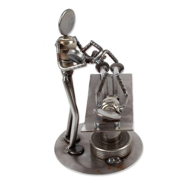 Alternate image for Hand Crafted Recycled Auto Parts and Metal Sculpture Baby is Born