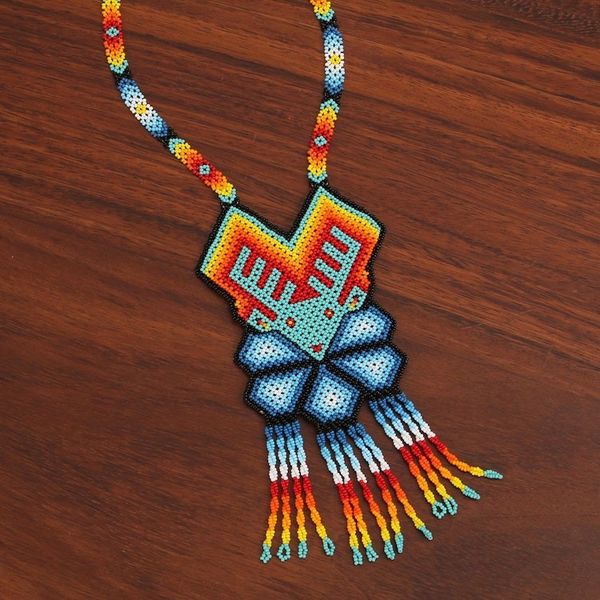 Alternate image for Colorful Deer-Themed Glass Beaded Pendant Necklace Splendorous Deer