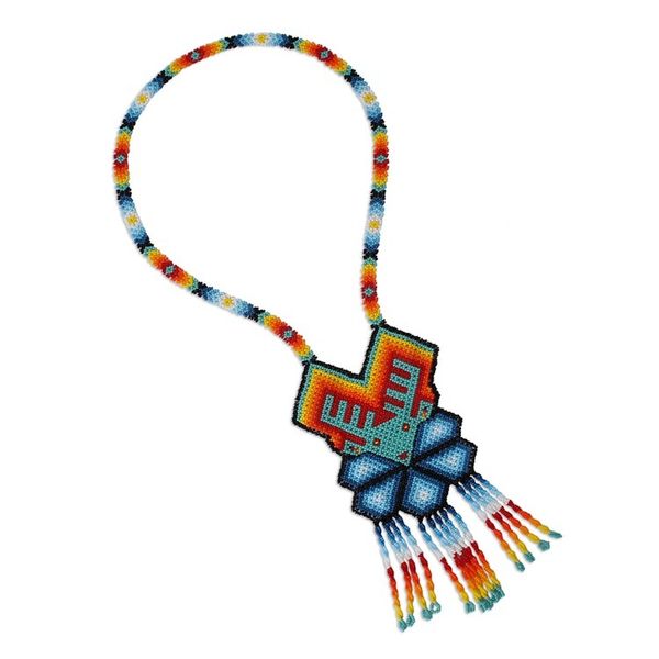 Alternate image for Colorful Deer-Themed Glass Beaded Pendant Necklace Splendorous Deer