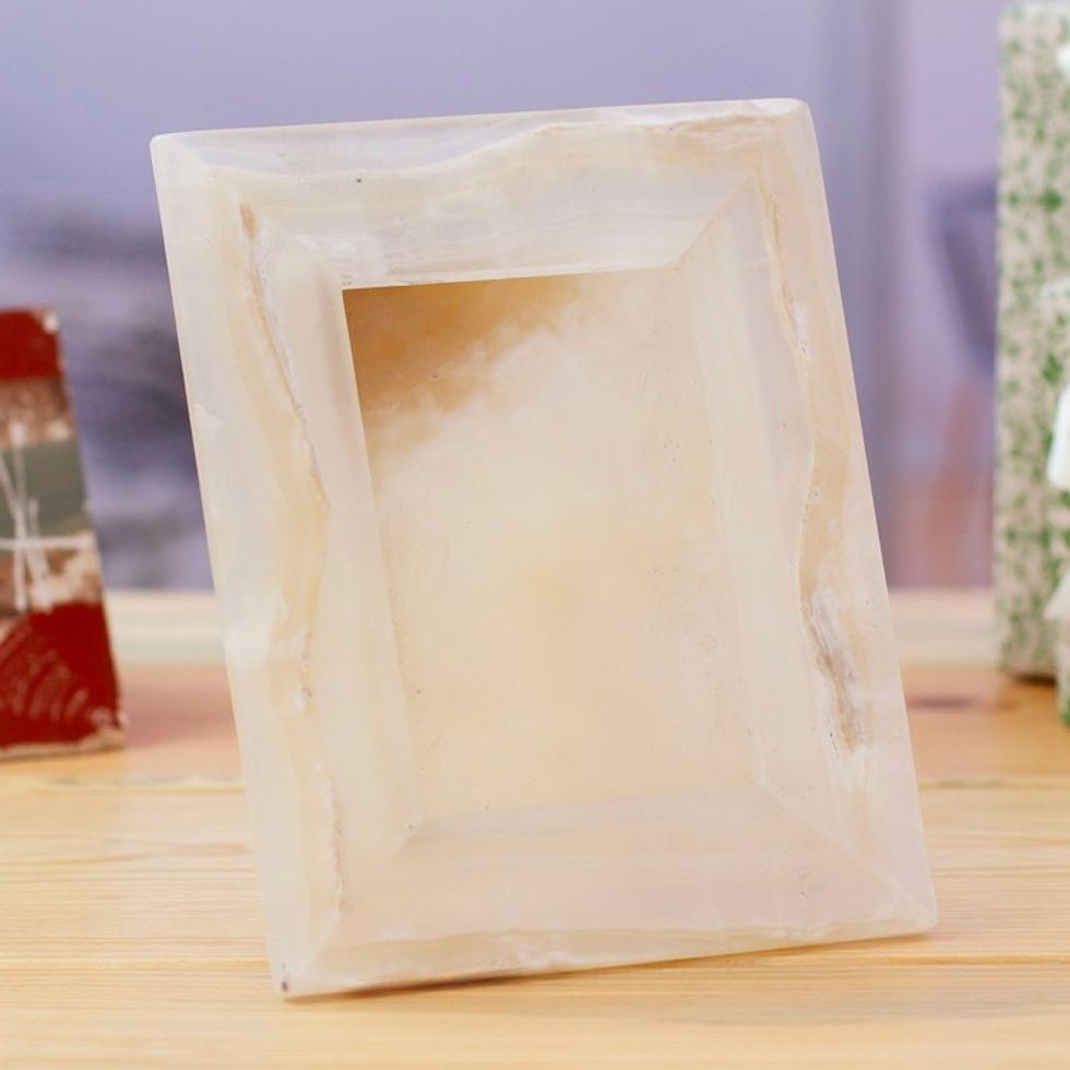 Striped Onyx Photo Frame from Mexico 4x6 'Amber Stripes'