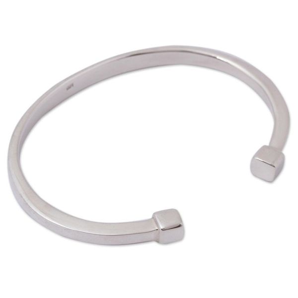 Alternate image for High-Polish Sterling Silver Cuff Bracelet from Mexico Beginning and End