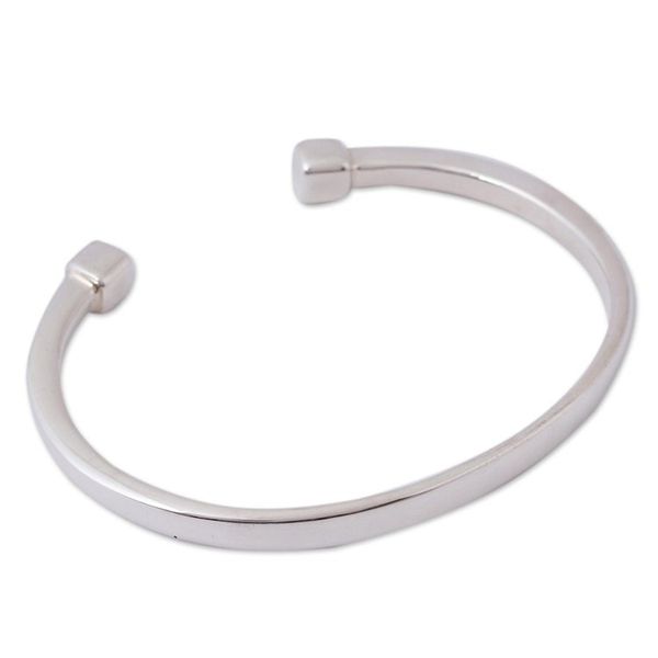 Alternate image for High-Polish Sterling Silver Cuff Bracelet from Mexico Beginning and End