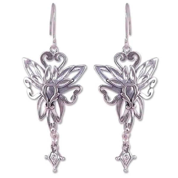 Alternate image for Unique Taxco Silver Sterling Dangle Earrings Fairies