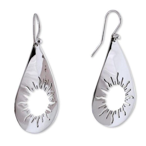 Alternate image for Unique Sunshine Sterling Silver Dangle Earrings Sun Drops