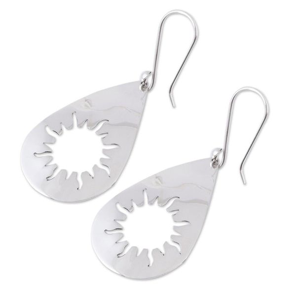 Alternate image for Unique Sunshine Sterling Silver Dangle Earrings Sun Drops