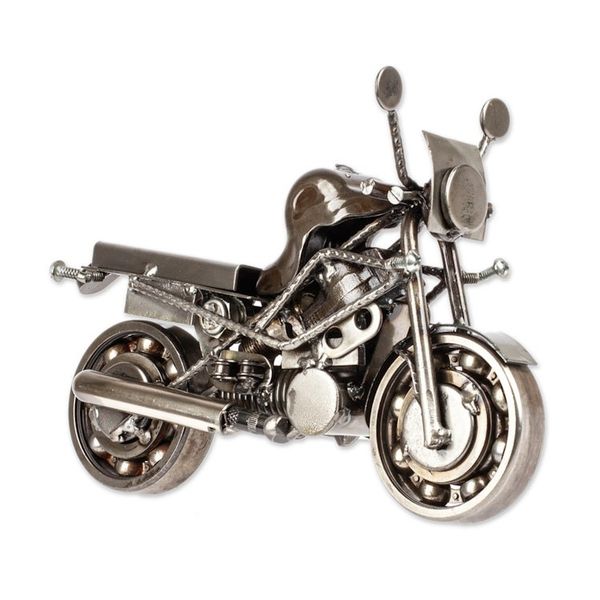 Alternate image for Motorcycle Metal Recycled Sculpture from Mexico Rustic Monster Motorbike