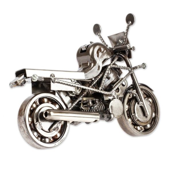 Alternate image for Motorcycle Metal Recycled Sculpture from Mexico Rustic Monster Motorbike