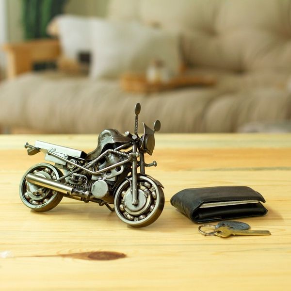 Alternate image for Motorcycle Metal Recycled Sculpture from Mexico Rustic Monster Motorbike