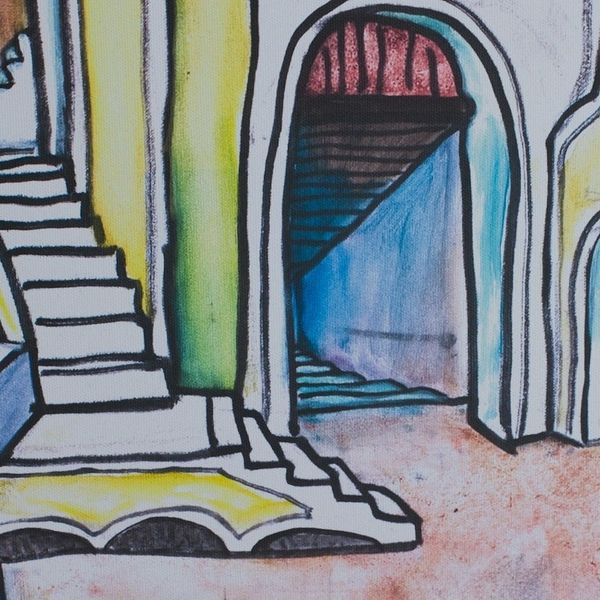 Alternate image for Surreal Castle Tower Gicle Print on Canvas Mexico Dream House I