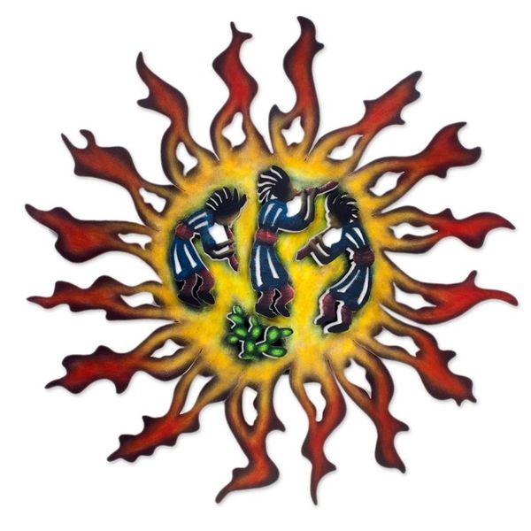 Alternate image for Collectible Kokopelli Steel Wall Art Sun Dancers