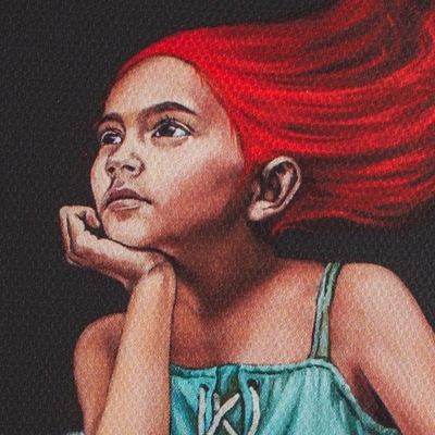 Alternate image for Signed Surrealist Print of a Girl in a Coffee Cup Coffee with Cinnamon