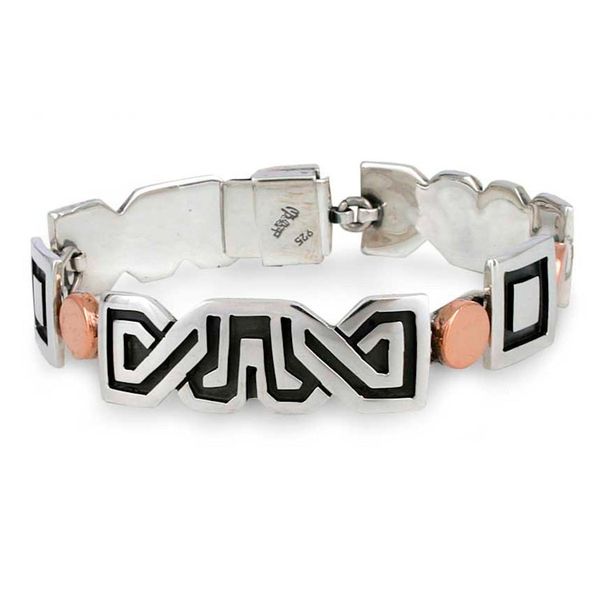 Alternate image for Sterling silver link bracelet Solar Frieze