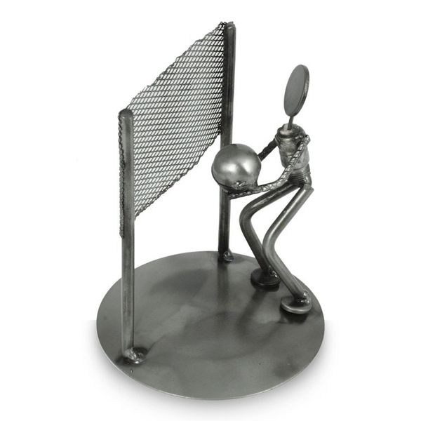 Alternate image for Recycled Car Part Volleyball Sculpture Rustic Beach Volleyball
