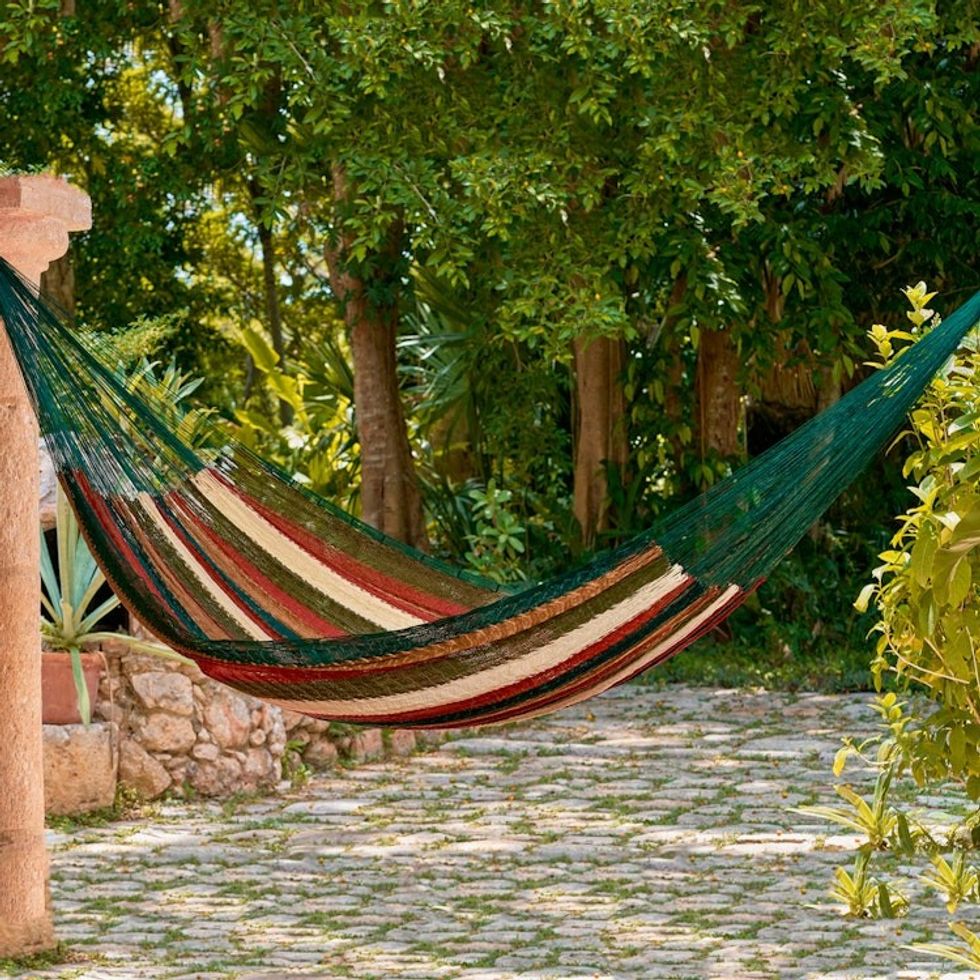 Unique Striped Mayan Hammock Single 'Mother Earth'