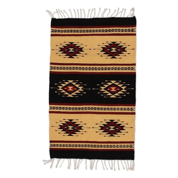 Alternate image for Unique Geometric Wool Rug 2x3.5 Sixth Sun