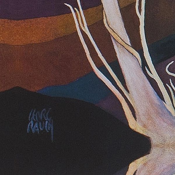Alternate image for Surreal Moonlight Landscape Gicle Print on Canvas Mexico Tree in the Moonlight