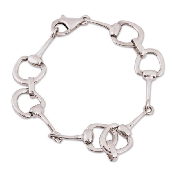 Alternate image for High-Polish Sterling Silver Link Bracelet from Mexico Enlaced