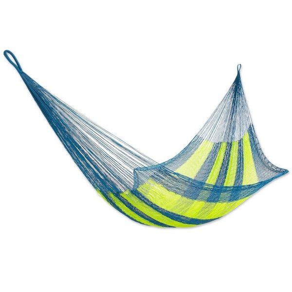 Alternate image for Hand Made Nylon Single Hammock with S-Hooks from Mexico Neptune