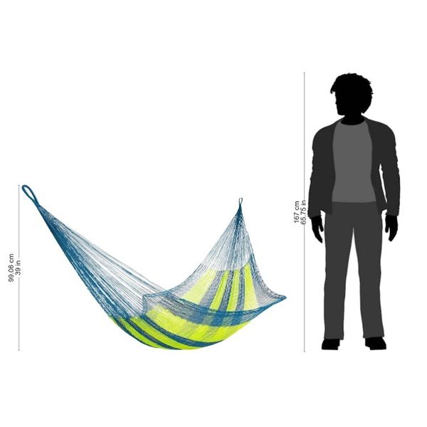 Alternate image for Hand Made Nylon Single Hammock with S-Hooks from Mexico Neptune