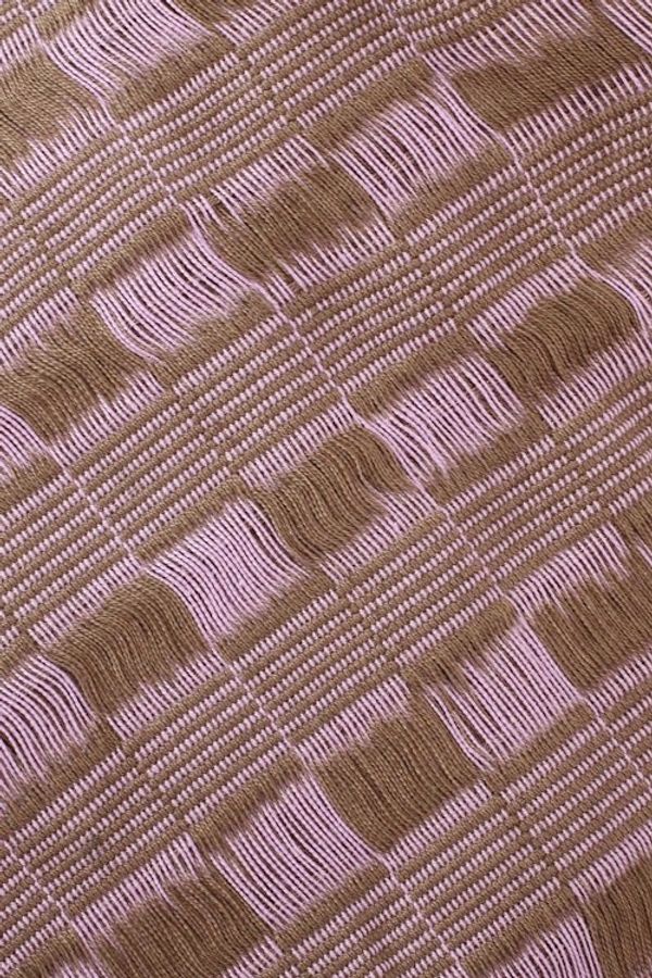 Alternate image for Handwoven Cotton Scarf in Sepia and Lilac from Mexico Old Lilac