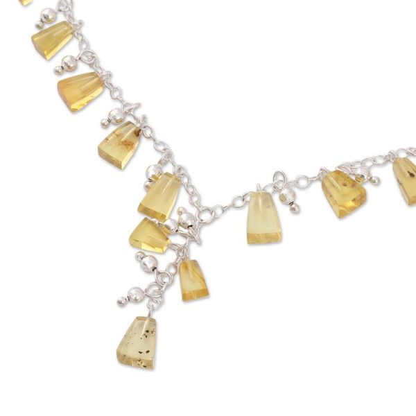 Alternate image for Natural Amber Pendant Necklace Crafted in Mexico Ancient Rainfall