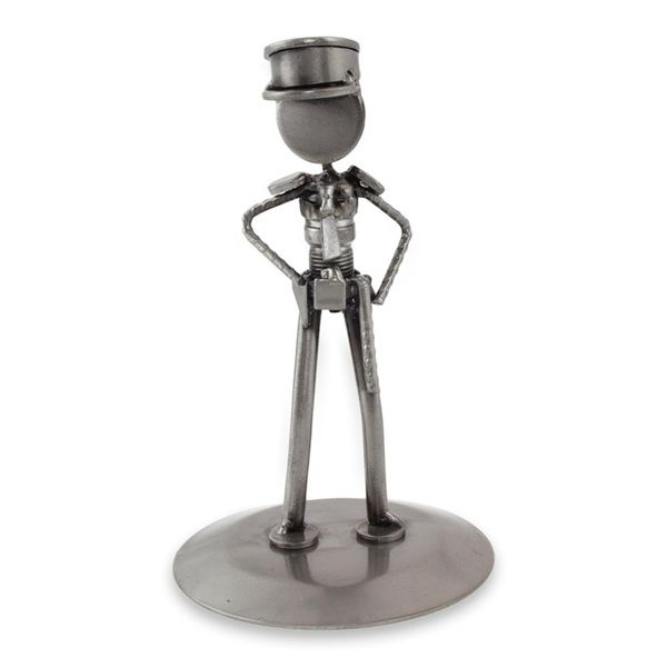Alternate image for Upcycled Metal and Auto Part Police Officer Sculpture Rustic Police Officer