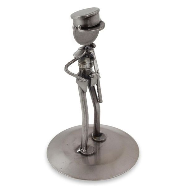 Alternate image for Upcycled Metal and Auto Part Police Officer Sculpture Rustic Police Officer