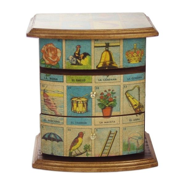 Alternate image for Mexican Bingo Decoupage on Wood Jewelry Box Mexican Loteria