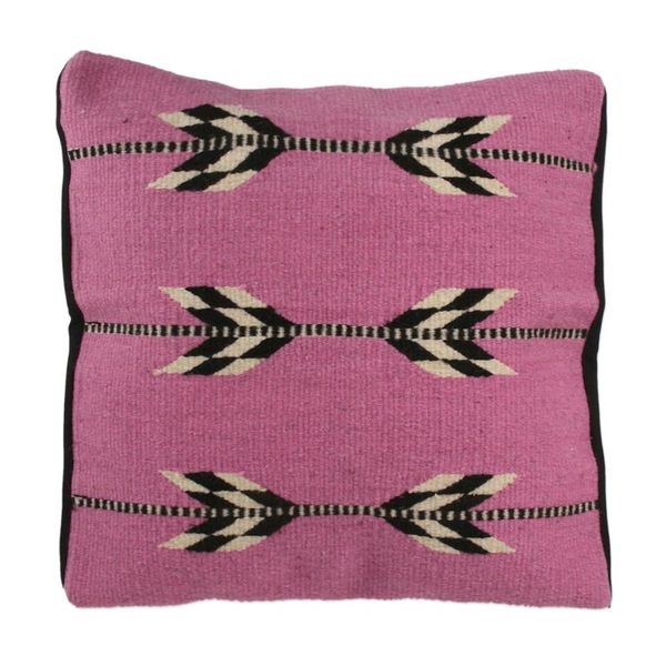 Alternate image for Wool Cushion Cover in Magenta from Mexico Chevron Beauty