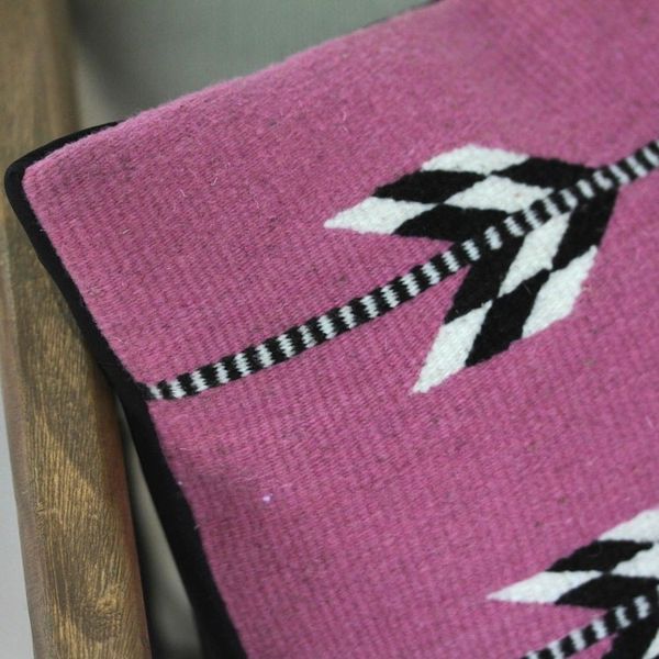 Alternate image for Wool Cushion Cover in Magenta from Mexico Chevron Beauty