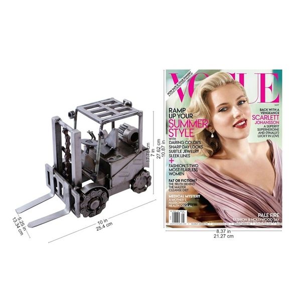 Alternate image for Upcycled Metal Auto Part Forklift Sculpture from Mexico Forklift