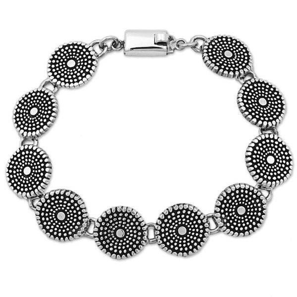 Alternate image for Sterling Silver Link Bracelet with Dot Motif Mexico Little Suns