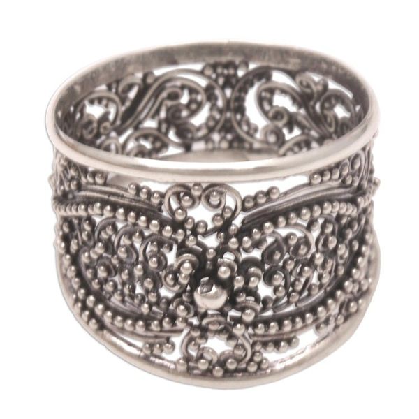 Alternate image for Openwork Sterling Silver Band Ring from Bali Elegant Affection