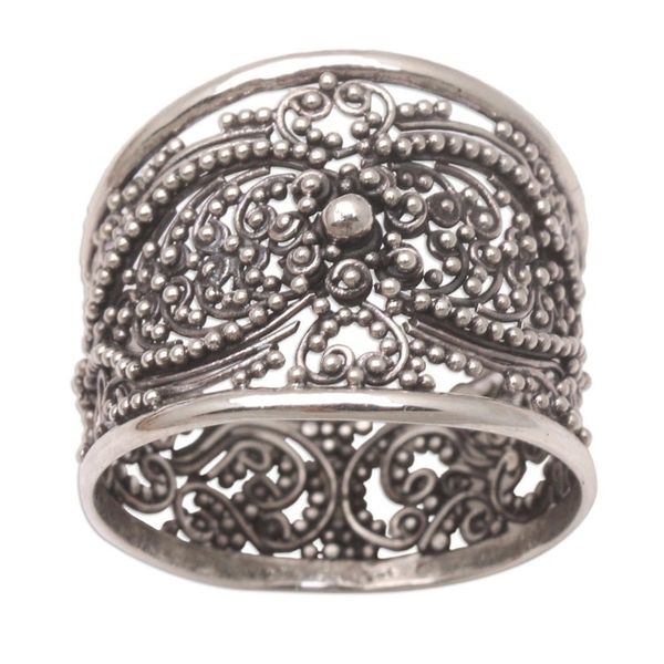 Alternate image for Openwork Sterling Silver Band Ring from Bali Elegant Affection