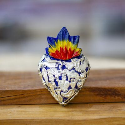 Alternate image for Otomi Cushion Cover-Ceramic Planter--Miracles Heart Wall Art Mexico Style