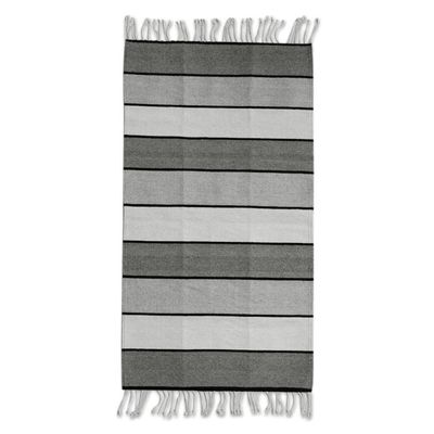 Alternate image for Zapotec Handwoven Rug in Undyed Natural Wool 2_5 x 5 Essential Earth