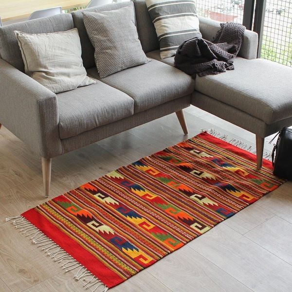 Alternate image for Mexican Zapotec Area Rug 2.5x5 Wave Frieze