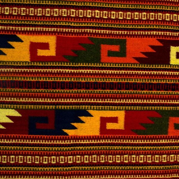Alternate image for Mexican Zapotec Area Rug 2.5x5 Wave Frieze