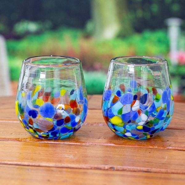 Alternate image for Host Gift Box with 2 Glasses-Carafe-Basket-from Mexico Colorful
