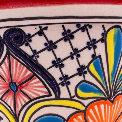Alternate image for Multicolored Talavera-Style Flower Pot 5.5 Inch Diameter Colorful Mercado