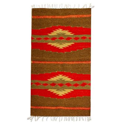 Alternate image for Zapotec wool rug 2x3.5 Warm Sierra