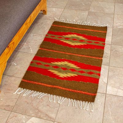 Alternate image for Zapotec wool rug 2x3.5 Warm Sierra