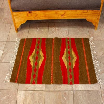 Alternate image for Zapotec wool rug 2x3.5 Warm Sierra