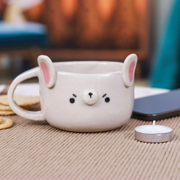 Alternate image for Whimsical 6 oz Ceramic Bunny Cup with a Glossy Finish Bunny Elixir
