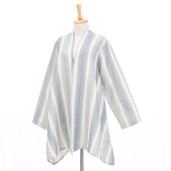 Alternate image for Striped Open Cotton Jacket Rainy Day