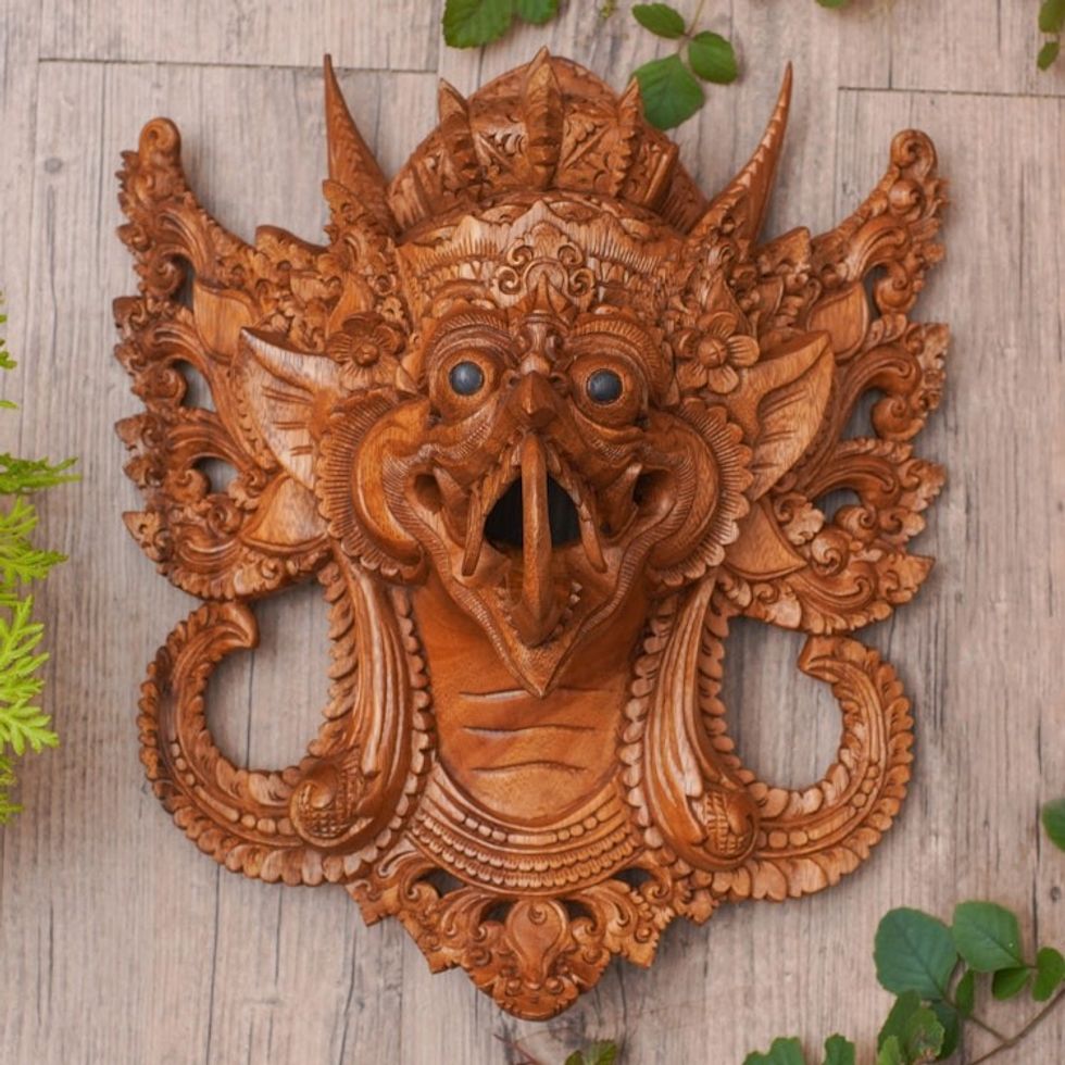 Balinese Hand-Carved Wood Mask of The Eagle Deity Garuda 'Garuda'