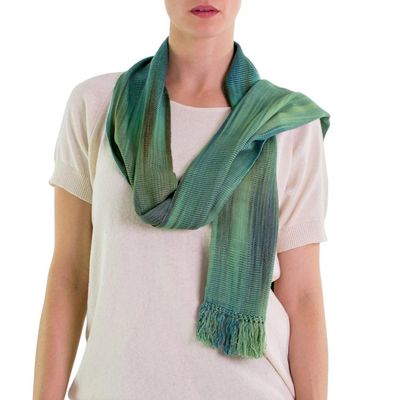 Alternate image for Gift Set with Scarf, Handwoven Clutch, and Upcycled Earrings Upcycled in Turquoise